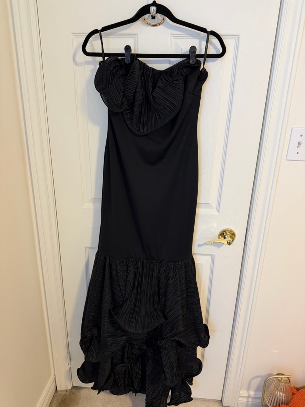 ASOS Black Strapless Mermaid Gown with Sculpted Bow - Picture 2 of 3